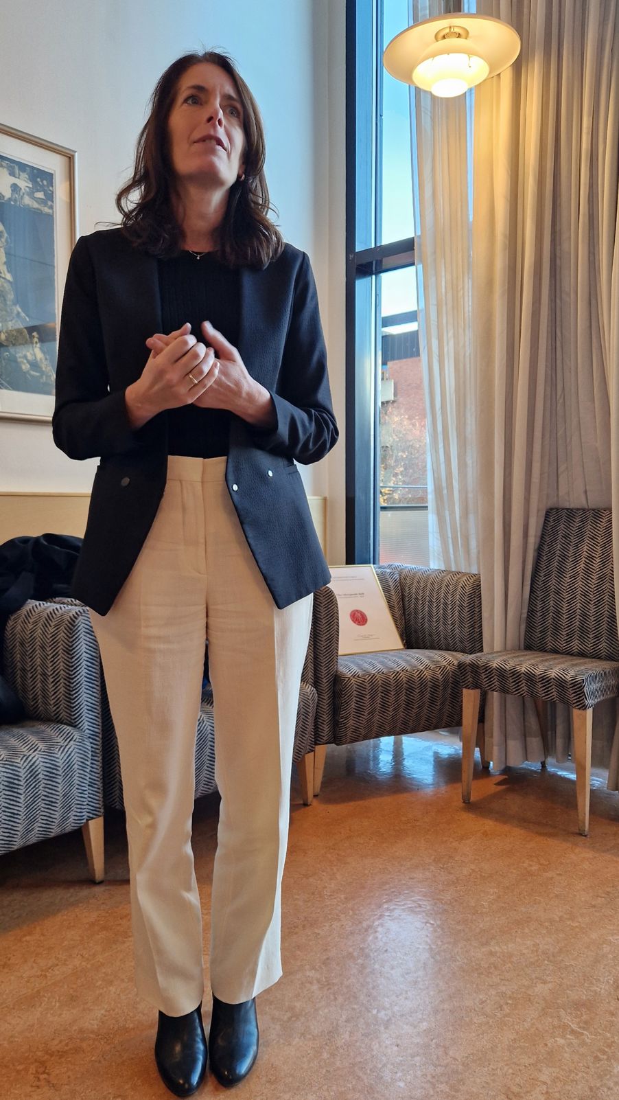 Rektor Stine Jeppesen forteller om skolen og universitetsskolesamarbeidet